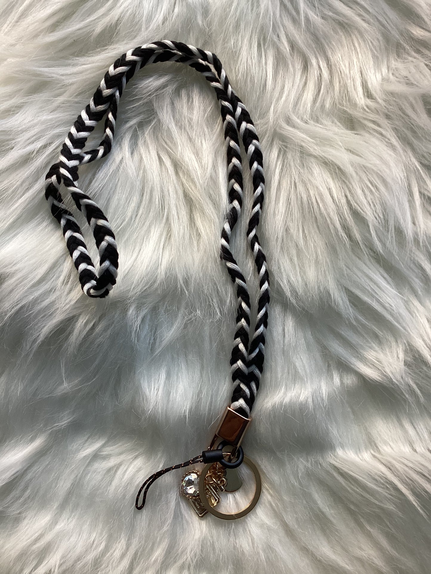 Woven braided mobile lanyard