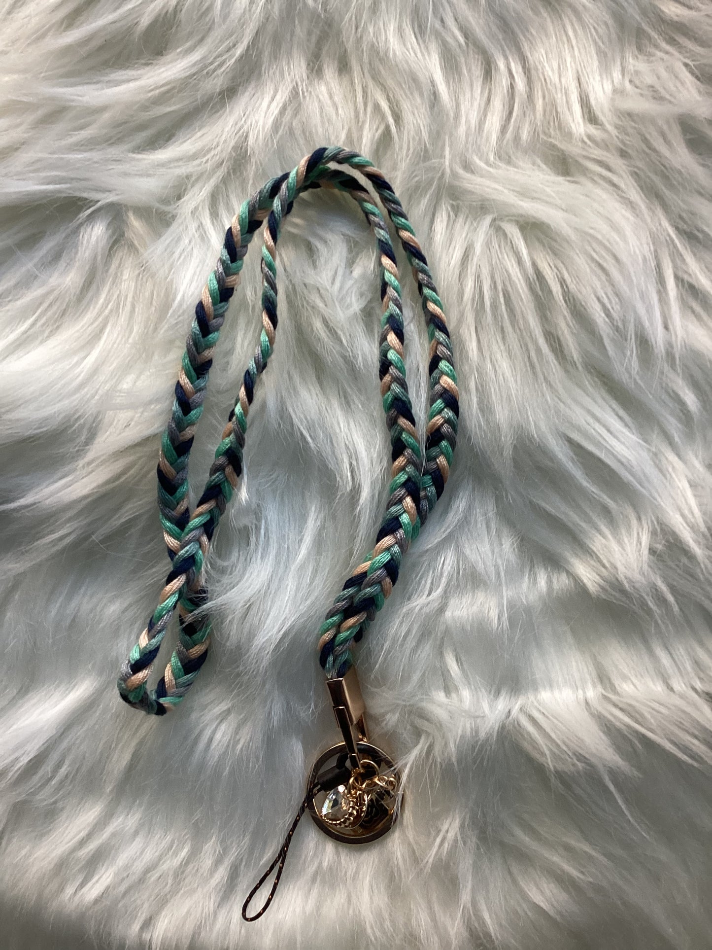 Woven braided mobile lanyard